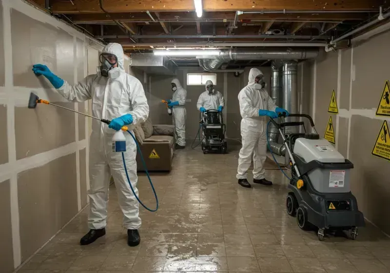 Basement Moisture Removal and Structural Drying process in Fountain Inn, SC